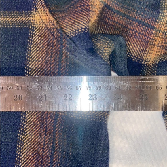 Orvis Shacket Men XL Blue Plaid Button Up Heavy Flannel Shirt Jacket Pocket - Picture 5 of 8